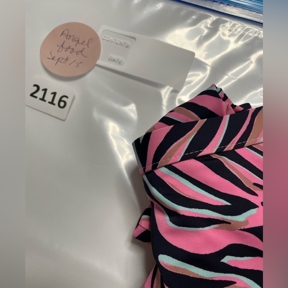 Bikini Lab Wild Child High Waist Bikini Bottoms M Pink Zebra - Picture 3 of 14